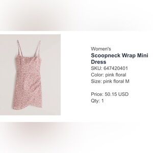 Abercrombie Scoop Neck Wrap Mini Dress in Pink Floral Size Small